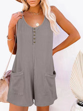 Load image into Gallery viewer, Full Size Pocketed Scoop Neck Sleeveless Romper
