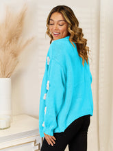 Load image into Gallery viewer, Flower Dropped Shoulder Open Front Cardigan
