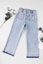 Load image into Gallery viewer, Raw Hem Straight Jeans with Pockets