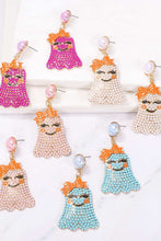 Load image into Gallery viewer, Smiling Ghost Shape Synthetic Pearl Earrings