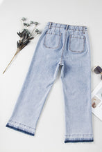 Load image into Gallery viewer, Raw Hem Straight Jeans with Pockets