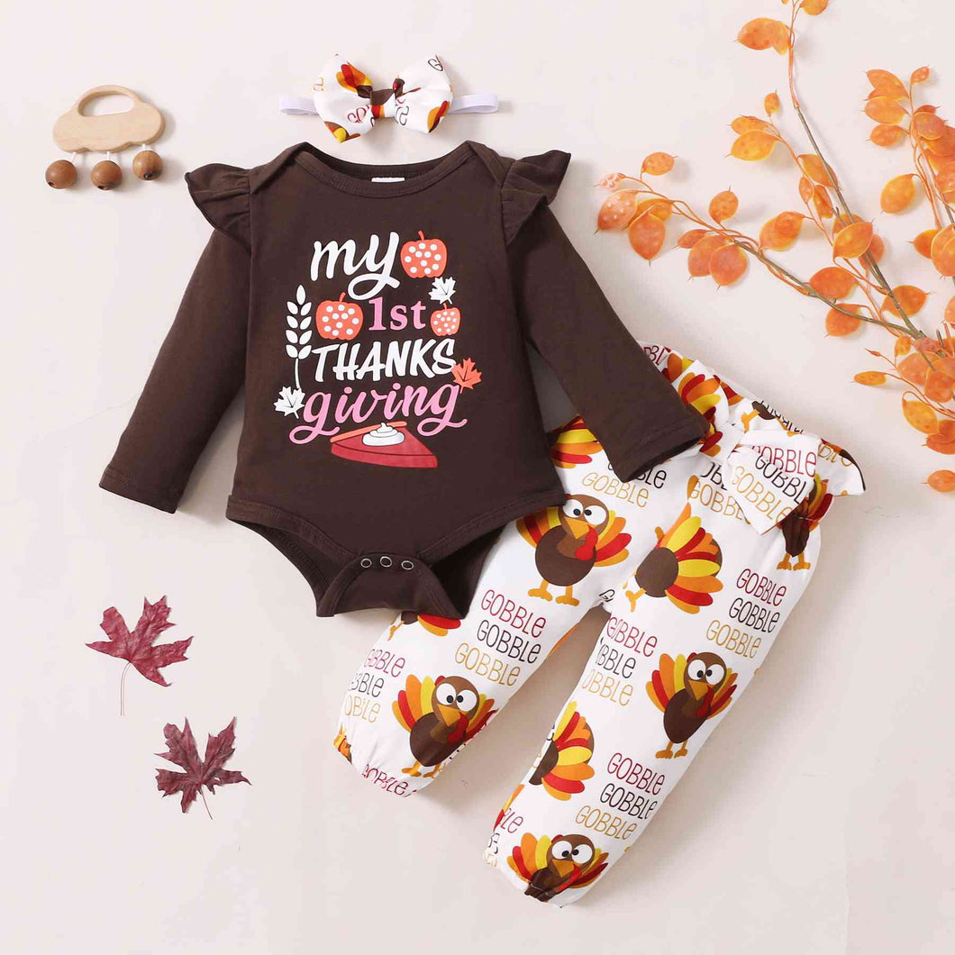MY 1ST THANKSGIVING Graphic Bodysuit and Pants Set