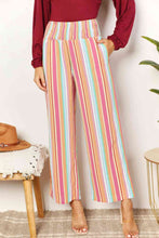 Load image into Gallery viewer, Double Take Striped Smocked Waist Pants with Pockets