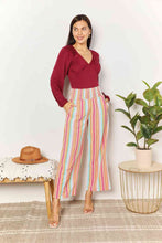 Load image into Gallery viewer, Double Take Striped Smocked Waist Pants with Pockets