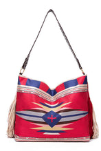 Load image into Gallery viewer, Geometric Fringe Canvas Tote Bag

