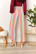 Load image into Gallery viewer, Double Take Striped Smocked Waist Pants with Pockets