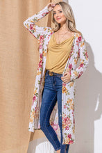 Load image into Gallery viewer, And The Why Floral Kimono Open Front Longline Cardigan
