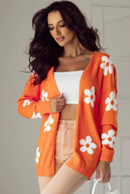 Load image into Gallery viewer, Flower Open Front Long Sleeve Cardigan
