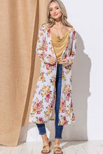 Load image into Gallery viewer, And The Why Floral Kimono Open Front Longline Cardigan
