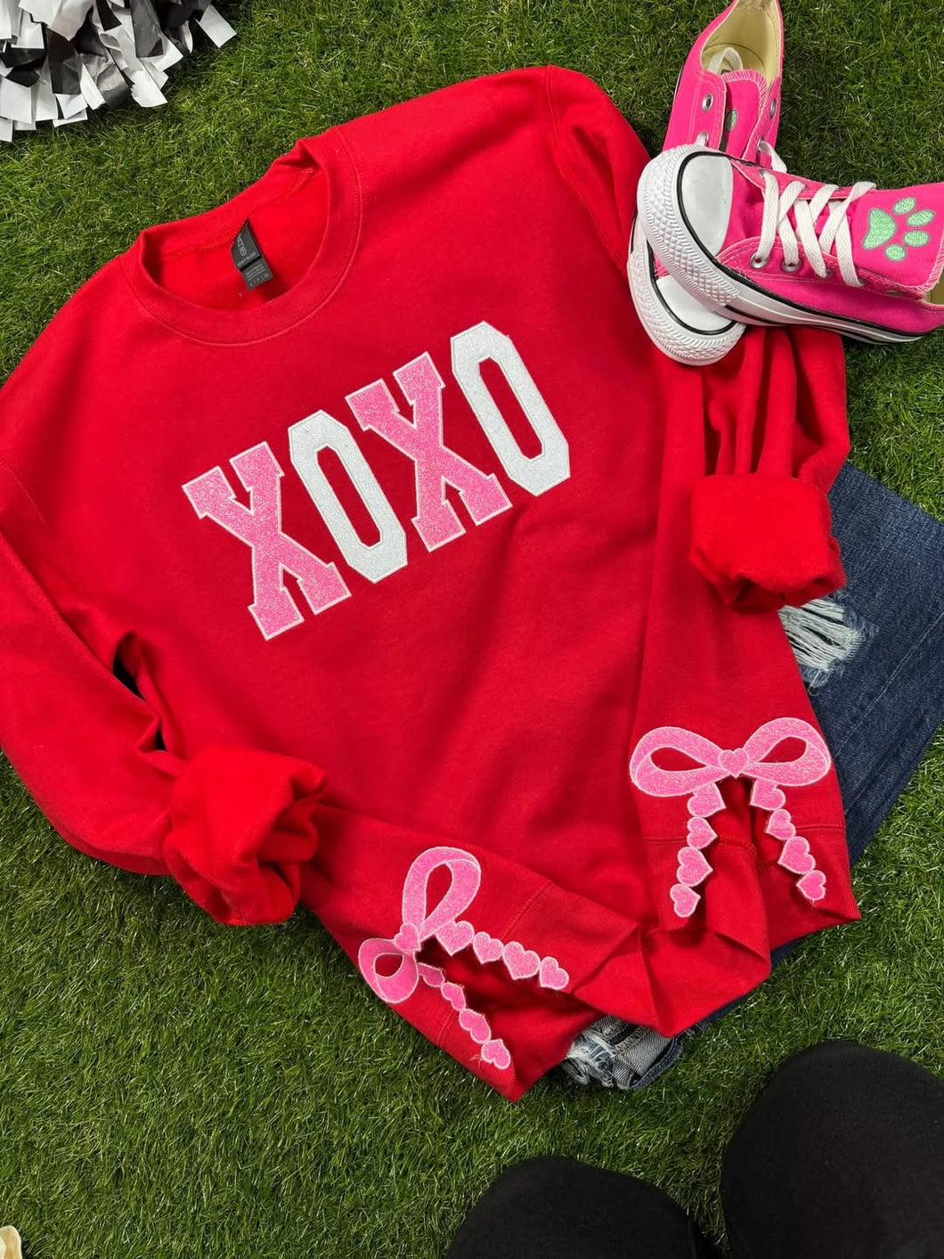 XOXO Glitter Embroidery Fleece