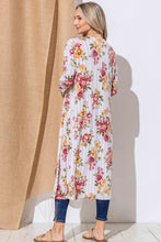 Load image into Gallery viewer, And The Why Floral Kimono Open Front Longline Cardigan
