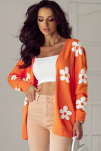 Load image into Gallery viewer, Flower Open Front Long Sleeve Cardigan
