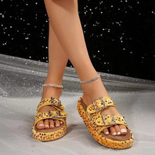 Load image into Gallery viewer, Sequin Trim Open Toe Sandals
