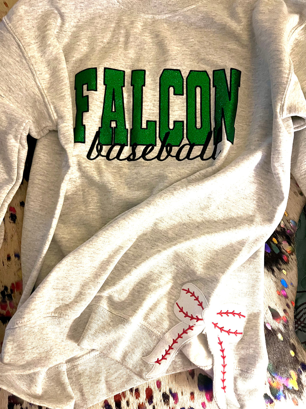 Falcon Baseball Custom Bow Sweatshirt