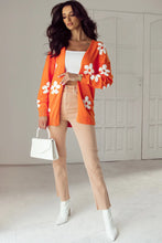 Load image into Gallery viewer, Flower Open Front Long Sleeve Cardigan
