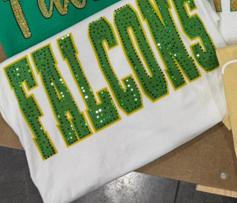 Falcons White with Green Spangle