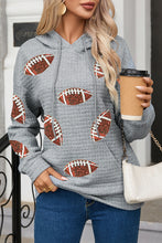 Load image into Gallery viewer, Drawstring Football Long Sleeve Hoodie
