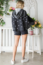 Load image into Gallery viewer, Veveret Star Embroidered Hooded Denim Jacket
