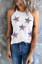 Load image into Gallery viewer, Sequin US Flag Star Grecian Neck Tank
