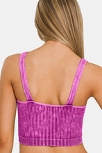 Load image into Gallery viewer, Zenana Washed Ribbed Cropped V-Neck Tank
