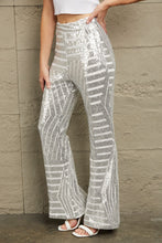 Load image into Gallery viewer, Double Take Sequin High Waist Flared Pants
