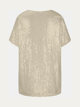 Load image into Gallery viewer, Full Size Sequin V-Neck Short Sleeve Top
