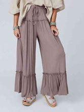 Load image into Gallery viewer, Wide Leg Ruffle Trim Pants
