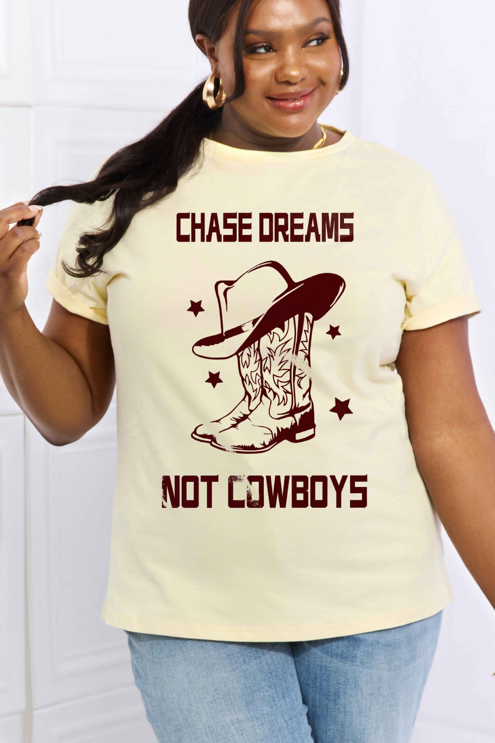 CHASE DREAMS NOT COWBOYS Graphic Cotton Tee