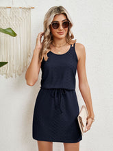 Load image into Gallery viewer, Eyelet Scoop Neck Sleeveless Dress
