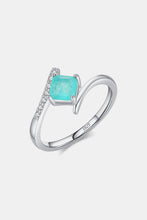 Load image into Gallery viewer, 925 Sterling Silver Square Shape Tourmaline Ring
