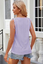 Load image into Gallery viewer, Eyelet Round Neck Wide Strap Tank
