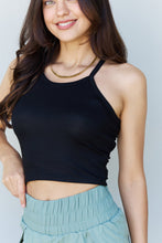 Load image into Gallery viewer, Ninexis Everyday Staple Soft Modal Short Strap Ribbed Tank Top in Black
