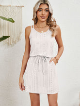 Load image into Gallery viewer, Eyelet Scoop Neck Sleeveless Dress
