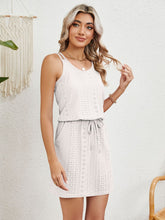 Load image into Gallery viewer, Eyelet Scoop Neck Sleeveless Dress
