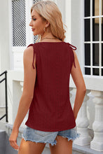 Load image into Gallery viewer, Eyelet Round Neck Wide Strap Tank
