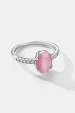 Load image into Gallery viewer, 925 Sterling Silver Oval Shape Cat&#39;s Eye Stone Ring
