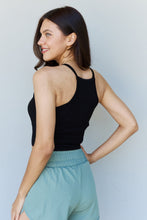 Load image into Gallery viewer, Ninexis Everyday Staple Soft Modal Short Strap Ribbed Tank Top in Black
