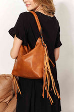 Load image into Gallery viewer, Synthetic Leather Fringe Detail Shoulder Bag
